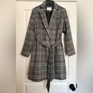 A New Day Black and White Plaid Houndstooth Coat